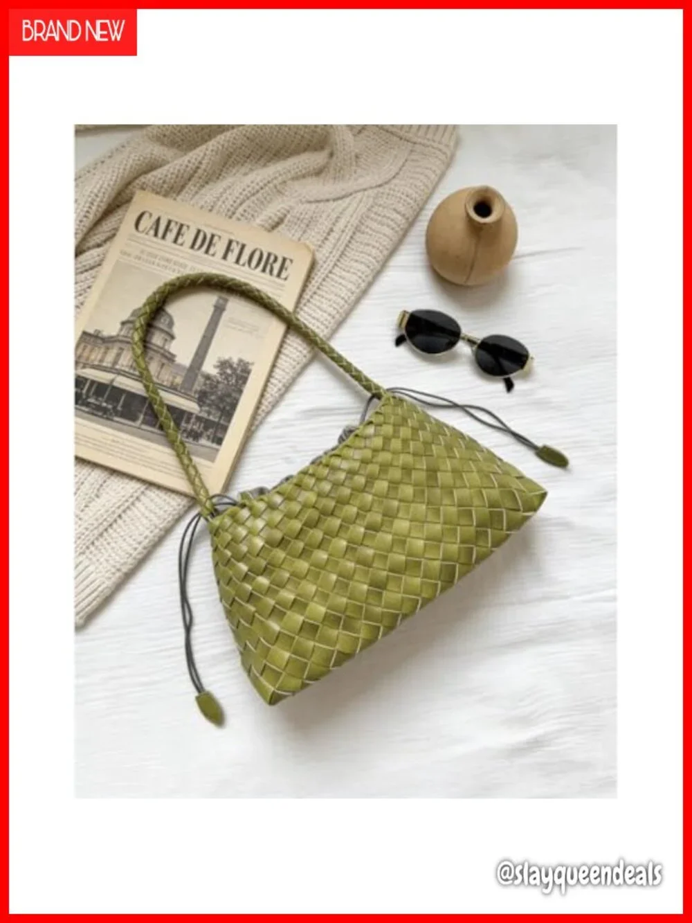 Handwoven Leather Shoulder Bag Hobo Purse Braided Strap